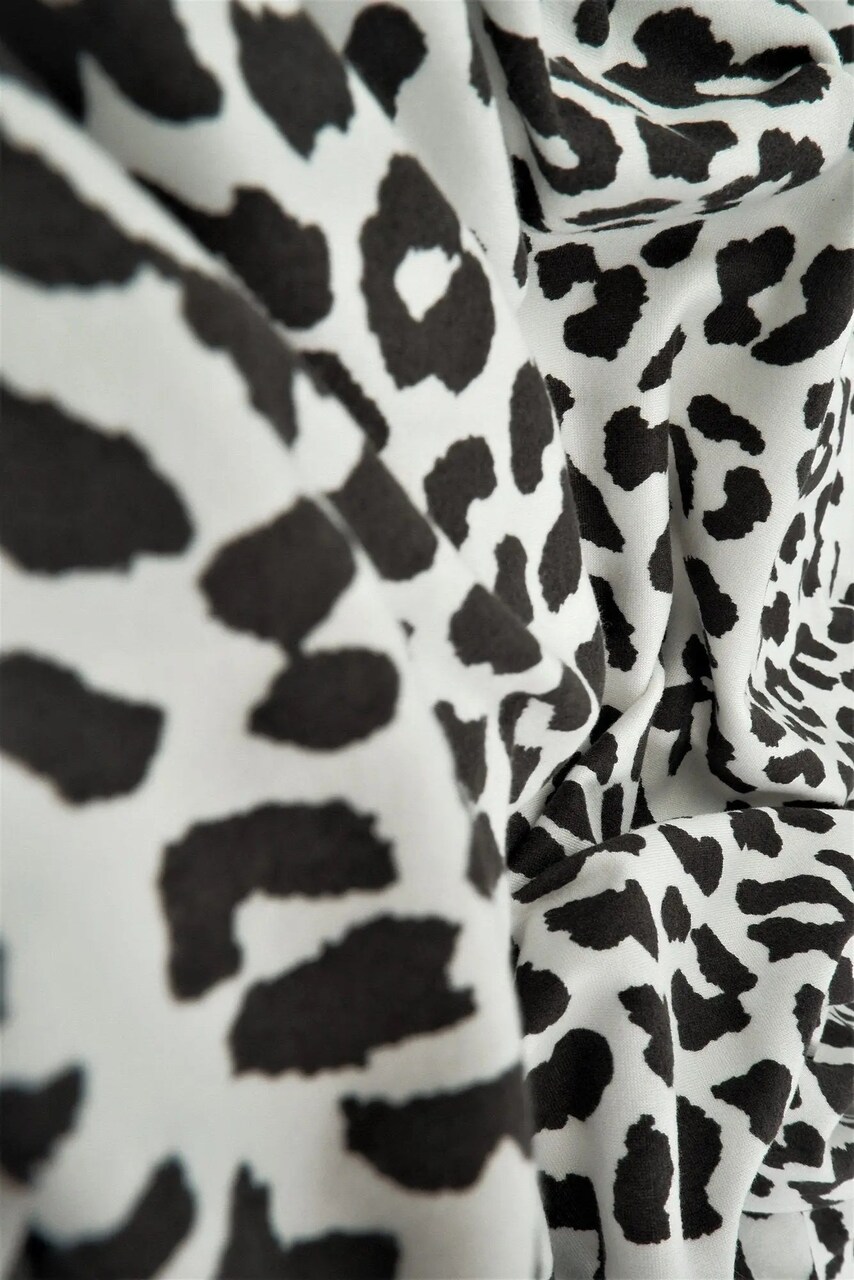 1 Yard Charcoal DTY Brushed Animal Print Stretch Knit Fabric 58/60" Width